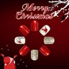 Christmas Press on Nails Short Square Fake Nails Santa False