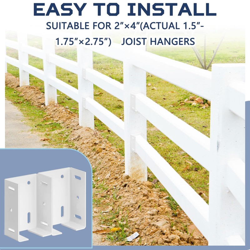 Hicarer 16 Pcs Heavy Duty Aluminum Fence Bracket with Screws