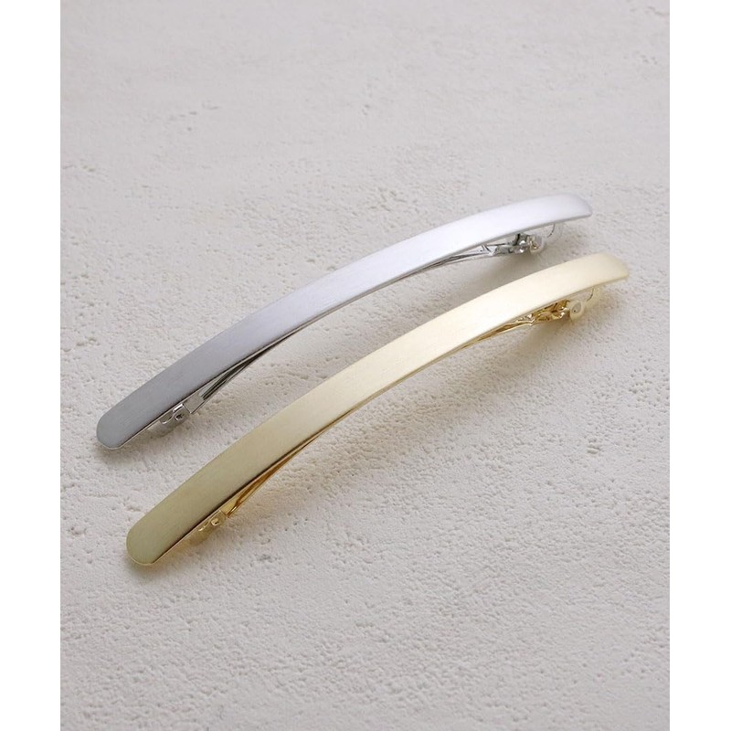 VingTAINE H-713 Line Plate Barrette Gold, Simple, Matte