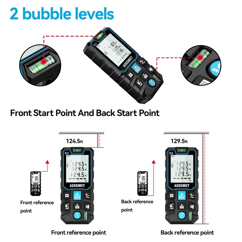 Laser Measurement Tool, ACEGMEACEGMET Laser Measure, 393ft/120m Laser Measurement Tool,