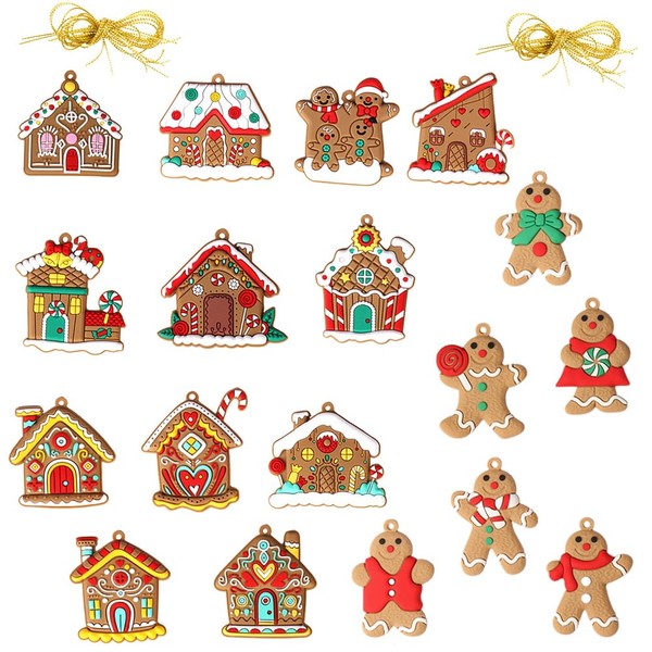 Christmas Hanging Ornament 18 Pcs Gingerbread Hanging Ornaments Pendants Gingerbread