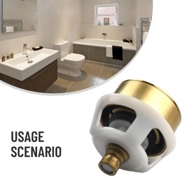 Clashpower Toilet Button Pusher Replacement Toilet Push Button Topper Dual Flush Round Design (Gold), 103292I3181SL65766MO9AO30