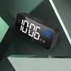 LED Alarm Electric Clock Multifunctional Exquisite Mirrored Surface Silent Bedside