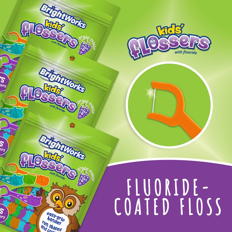 Kids’ Grape-Flavored Dental Flossers, Colorful Animals add Fun to Support