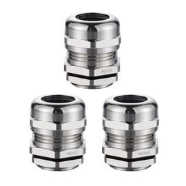 SRJQXH Pack of 3 PG13.5 Cable Grommet Waterproof IP68, 20.4 mm Male Thread Brass Dustproof Cable Gland, Can be Used for 6-12 mm Cable Connection