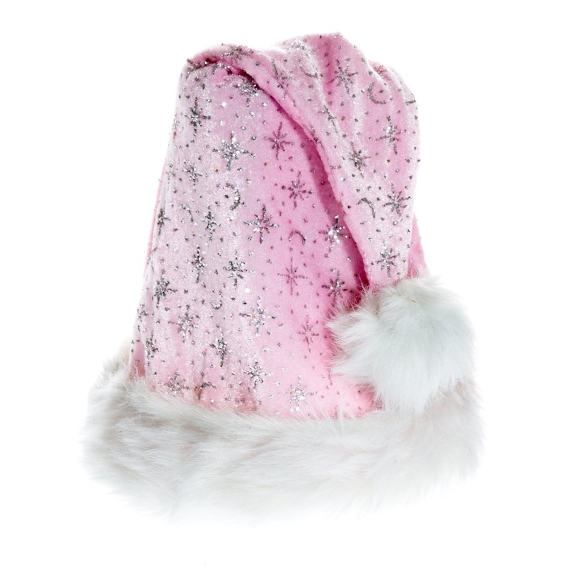 Ciffre Set of 5 Christmas Hats Santa Hat Pink Plush