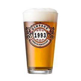 SIRIOKS 32nd Birthday Gift for Him Vintage 1993 Birthday Gift for Men, style 16oz beer glass, old man 32 birthday decorations