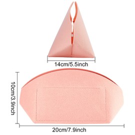 WADORN Felt Handbag Organizer Insert for LV Alma BB, Shell Shaper Tote Bag Organizer Portable Felt Liner Tidy Organizer Bag in Bag Multiple Compartments Interior Bag, 7.5x4.3x5.2 Inch(Pink)