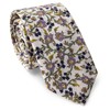 YourTies Cotton Purple Printed Floral Necktie Mens Skinny Tie and