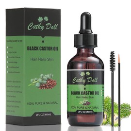 Cathy Doll Aceite De Ricino Negro Jamaicano, Aceite De Ricino Orgánico Prensado En Frío Para El Cabello, Aceite De Ricino 100% Puro Y Natural Para Pes