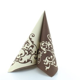 Napkins Pomp Cream Mocha Table Decoration Wedding Decoration Napkins Folded Pack of 50 40 x 40 cm