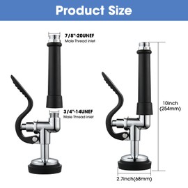 [2-Pack] HWM Pre Rinse Sprayer Commercial Sink Sprayer Head, 1.42GPM Spray Valve Dish Sprayers Nozzle with Handle Grip Assembly, Commercial Faucet Parts for Kitchen Sink