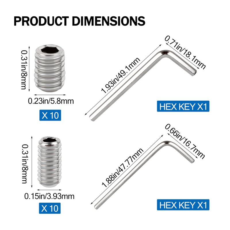 Zfegto W11366418 Refrigerator Freezer Door Handle Mounting Set Screw -