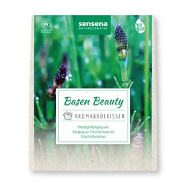 Sensena Aromabadekissen Kräuterbad- Natürlicher & veganer Badezusatz: "Basen Beauty", Tiefenreinigung & Entspannung, mit Schachtelhalm & basischen Mineralien, pflegendes Entspannungsbad Kräuterkissen