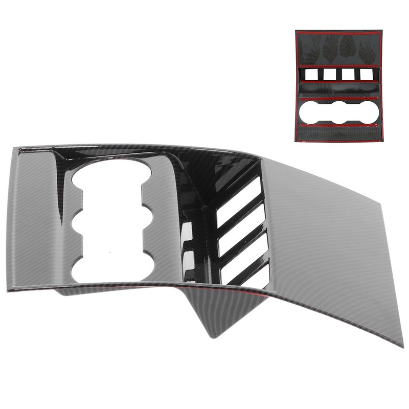 Armrest Box Rear Air Vent Trim Anti Kick Cover Carbon