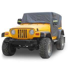 Jimen for TJ Car Cover, Waterproof Cab Cover Outdoor Rain Cover Compatible with Jeep Wrangler TJ 1997-2006