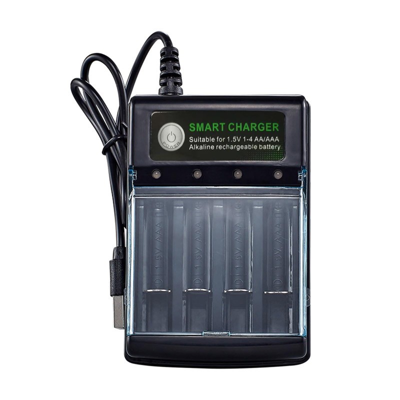 ZUDILYO 1.5V Alkaline Battery Charging Box 4 Slot Sliding Type