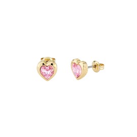 Ted Baker Han Crystal Heart Stud Earrings for Women (Gold/Pink Crystal)