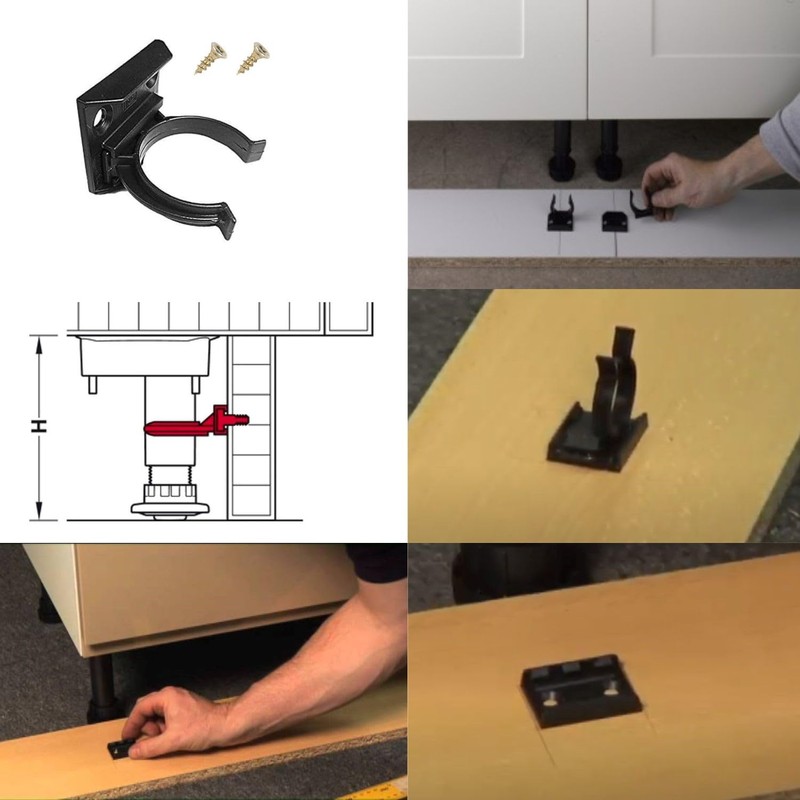 Kitchen Plinth Leg Clips & Brackets Kick Board Plastic FITS