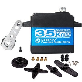 ANNIMOS 35KG Coreless Digital Motor Servo 7.4V High Speed High Torque Stainless Steel Gear Waterproof Standard Baja Servos 180 Degrees