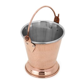 Zap Impex Hammered Steel Copper Bucket for Serving Dishes, Crockery, 450ml Zap-012