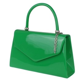 Girly Handbags Patent Clutch Bag Handbag Small Hard Case for Women, Green