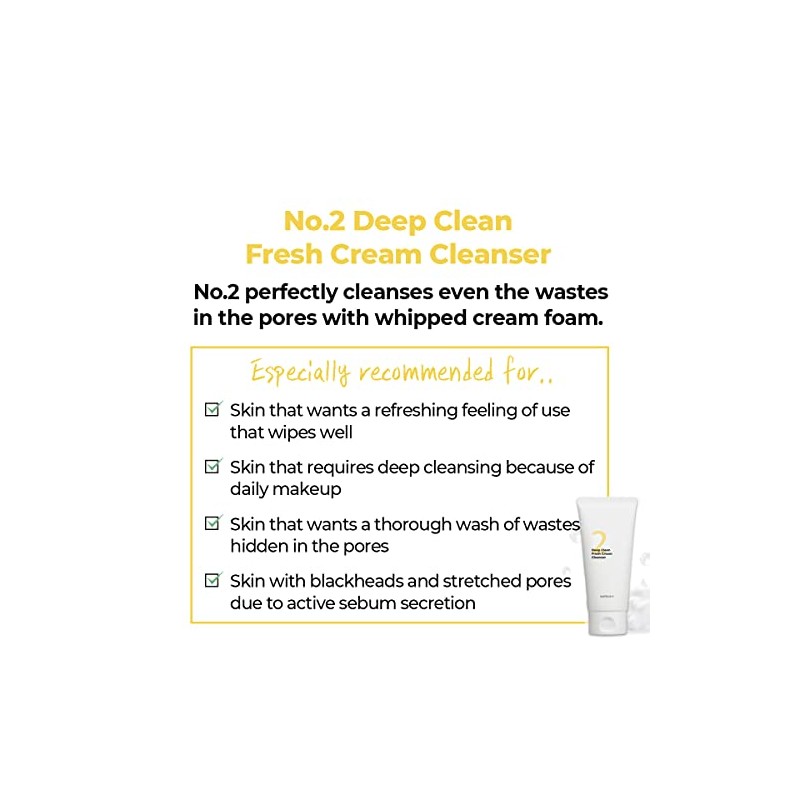 numbuzin - No.2- Deep Clean Fresh Cream Cleanser | Glycerin