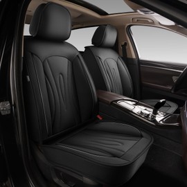 JIAMAOXIN Car Seat Covers Full Set Fit for Nissan Versa 2009-2025,Waterproof Laux Leather Seat Protectors for 5-Seat Vehicles(Black)