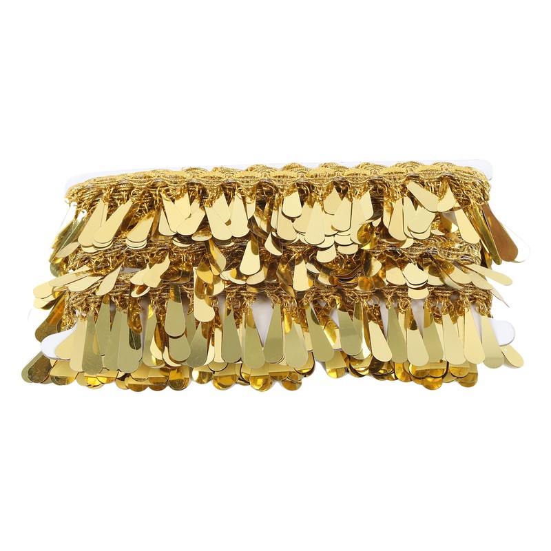 Waist Chain Gold Metal Applique Glitter Elastic Sequin Water Drop