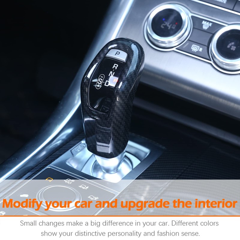 DIYUCAR Carbon Fiber Style ABS Plastic Gear Shift Head Cover