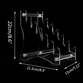 ZIDIHUB Knife display stand，Acrylic Knife Display stand,Suitable for dagger, EDC, mini knife. Holds 6 pocket knives. (Transparent)