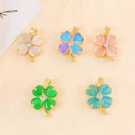 행운 네잎클로버 목걸이 팬던트 5개입 쥬얼리 펜던트 Lucky Four-Leaf Clover Necklace Pendant 5 Pieces Jewelry Pendant [Clover Pendant 5 Pieces]