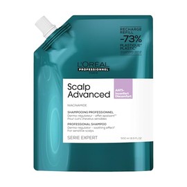 L'Oréal Professionnel Scalp Advanced Shampoo Refill| Shampoo anti-sensibilidad | Limpia y calma el cuero cabelludo | Formulado con niacinamida 500ml