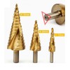 Sivitec 3PCS Step HSS 4341 Metric Round Shank Spiral Flute