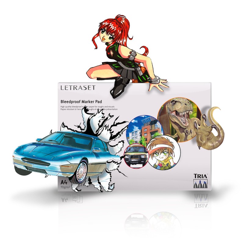 Letraset Bleedproof Marker Pad, 70 gsm, 50 Sheets - A4