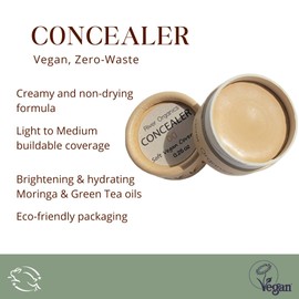 River Organics Zero-Waste Concealer | Gentle Sensitivei Skin Toxic-Free Formula | Vegan & Eco-friendly Compostable Jar | Under-eye and Uneven Skin-tone coverage (00 - Pale) 0.25 oz