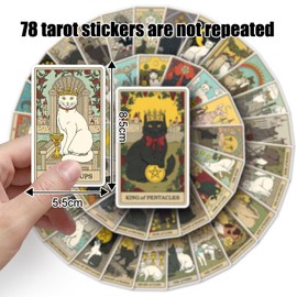 DAVBNM 78 Pcs Tarot Stickers, Vintage Stickers for Journaling, Scrapbook Sticker, Vintage Craft Sticker for Scrapbooking Accessories, Bullet Journaling, Guitar, Handicrafts, Etc