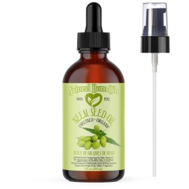 Neem Oil, 120ml, Organic, Cold-Pressed, Packed with Antioxidants, Great for Skin Health, Hair Vitality. Natural Born Oils.