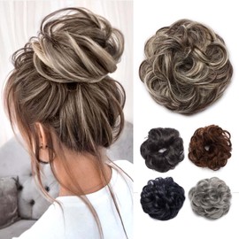Tess hairpiece bun, hair scrunchy with hair wavy, thick bun, updo hairstyles, cheap hair extensions for women, 40 g. 40 g