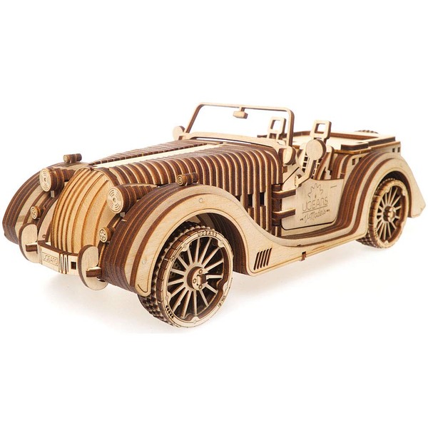 UGEARS Roadster VM-01 Plywood Collectible Model - Wooden 3d Puzzles for Adults