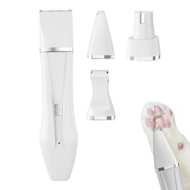 Dog Clippers Grooming Kit with 4 Different bla-des, Low Noise Dog Grooming Kit for Dog Grooming Paws Eyes Nails, Cordless Dog Paw Trimmer & Nail Grinders & Small Dog Trimmer for Grooming