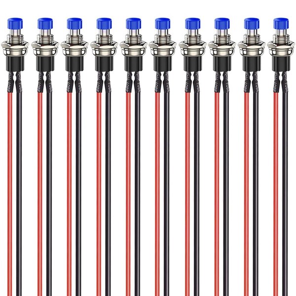 Gebildet Gebildet 10pcs 7mm 3V-6V-12V-24V-230V/1A Prewired Mini Momentary Push Button,SPST
