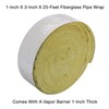 Home Intuition 25 Foot Foiled Fiberglass Pipe Insulation Wrap, 3"
