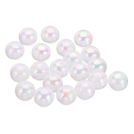 PATIKIL 12 mm Acrílico Cuentas para Joyería Fabricación, 200 Paquete Acrílico Cuentas Redondas Espaciador Cuentas para Pulseras Pendientes Collar DIY Artesanía Estilo 1, Blanco AB Color