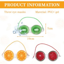 PYEUIFT Pack of 3 Eye Mask Cooling Glasses Cooling Eye Mask for Hot Cold Therapy Swollen and Tired Eyes, Dark Circles, Migraines
