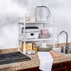 Across-Star Expandable Cabinet Shelf Organizer Rack, Stackable Kitchen Counter Storage