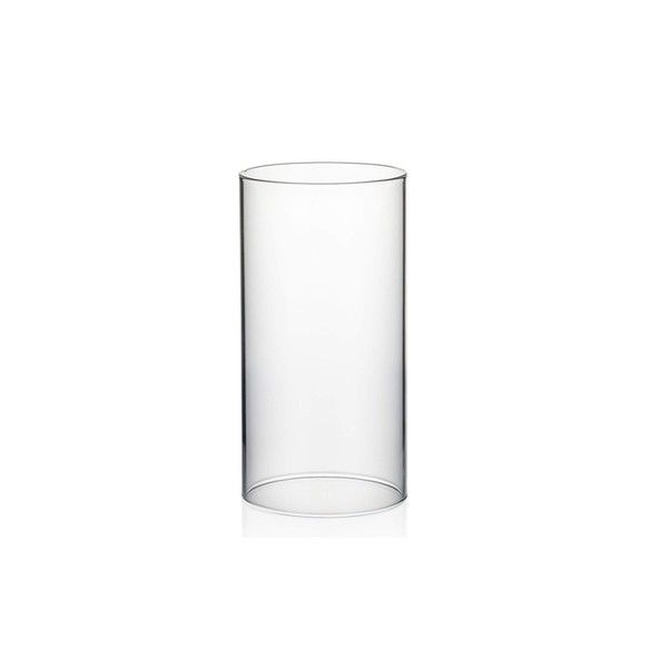 WGVI Hurricane Candle Holder Sleeve, Wide 4", Height 8", Clear Glass Cylinder Candleholder, Chimney Tube, Open Ended Candle Shade, 1 Piece