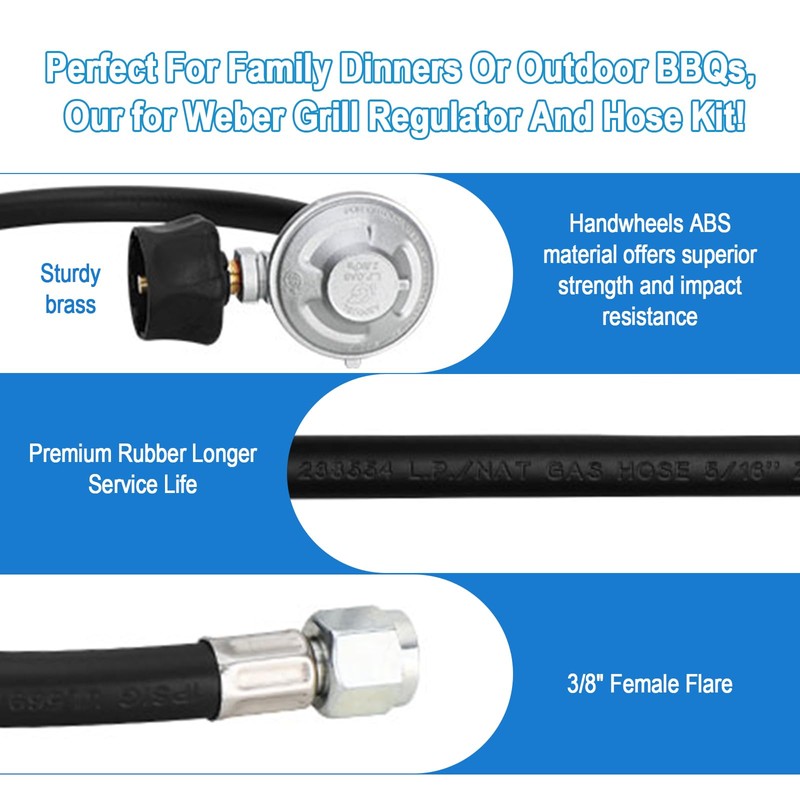 25" For Weber Hose and Regulator kit, Compatible With Spirit
