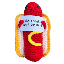 PLWalker Emotional Support Hot Dog Nuggets Pickle, Positive Crochet Plush, Cute Funny Gag Gifts for Women