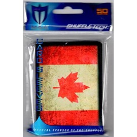 Max Protection Max Iconic Flags Standard Deck ProteCountor Sleeves, Canda Maple Leaf, 50 Count